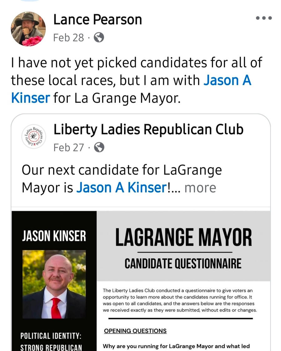 Endorsed by Oldham County Fraternal Order of Police!